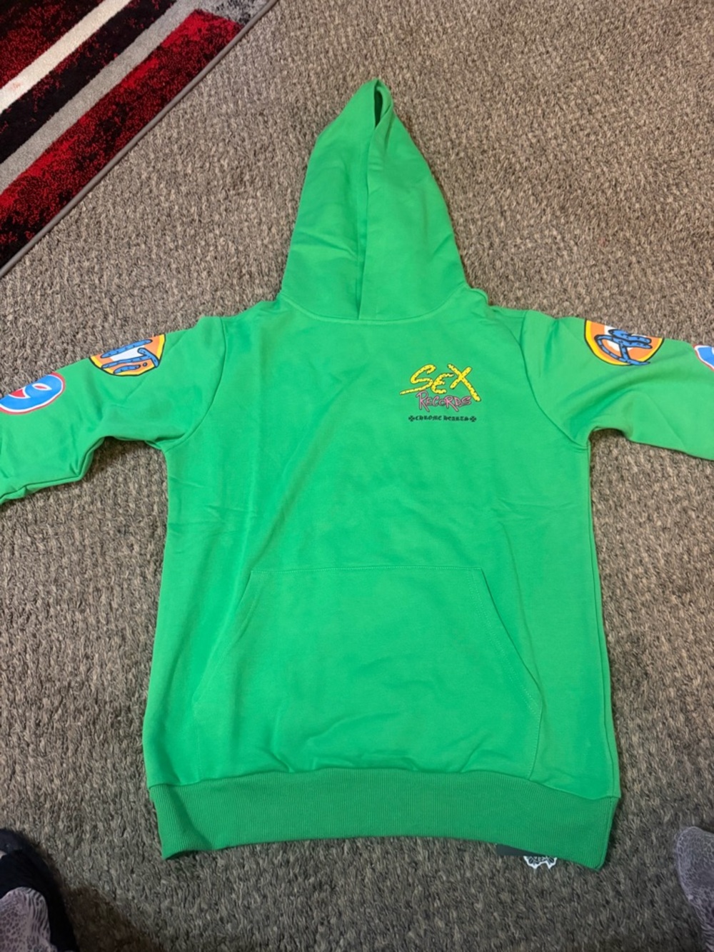 Men’s medium nwt  greenChrome Hearts Matty Boy "Sex Records" hoodie.